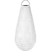 Vonroc Lanterne solaire à LED Luna Drop – 400x200mm – Givre | Fait main/résistant aux intempéries