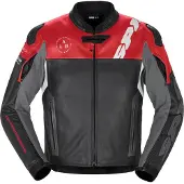 Spidi DP Progressive blouson en cuir pour moto, noir/rouge, 46