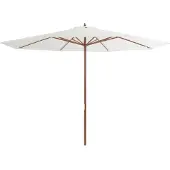 vidaXL Parasol avec mât en bois 350 cm blanc sable