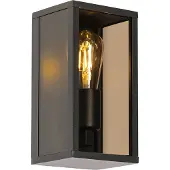QAZQA Applique murale d'extérieur noire avec verre fumé 26 cm IP44 - Charlois