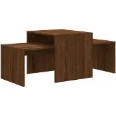 vidaXL Ensemble de table de salon-100x48x40-cm-bois traité-marron-couleur chêne