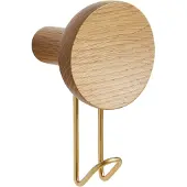 Woud Around Wall Hanger Porte-manteau Large | Oak|Brass
