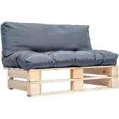 vidaXL Canapé d'extérieur palettes avec coussins en pin gris