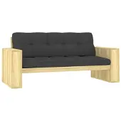 vidaXL Banc de jardin avec coussin anthracite 179 cm Pin imprégné