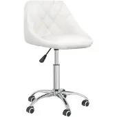 vidaXL Chaise de bureau Pivotante Blanc Similicuir