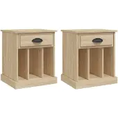 vidaXL Tables de chevet 2 pcs chêne sonoma 43x36x50 cm