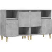 vidaXL Buffets 2 pcs Concrete Grey 60x35x70 cm Bois reconstitué