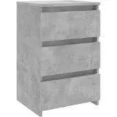 vidaXL Table de chevet gris béton 40x35x62,5 cm bois d'ingénierie