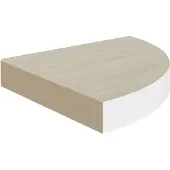 vidaXL Étagère d'angle murale Chêne et blanc 25x25x3,8 cm MDF