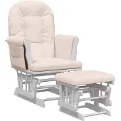 vidaXL Chaise berçante avec repose-pied Rose clair Tissu