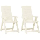 vidaXL Chaises de jardin réglables 2 pcs. Plastique blanc