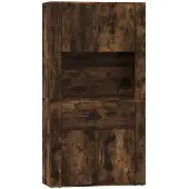 vidaXL Highboard chêne fumé bois composite