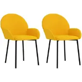 vidaXL Chaise de salle à manger 2 pcs. Jaune velours