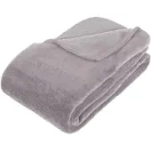 Atmosphera Couverture en Microplush Grise