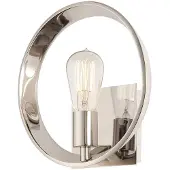 QUOIZEL Applique industrielle argentée cercle Theater Row 1xE27 60W