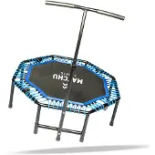 Matchu Sports Fitness Trampoline PRO - Mini Trampoline Fitness 110 cm - Suspension élastique - Avec support de saut stable - Silencieux et extra robuste pour usage domestique