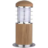 Elstead Lighting Lampe d'extérieur sur pied en bois de teck / Acier inoxydable E27 40 W Poole