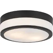 QAZQA Plafonnier moderne noir 28 cm IP44 - Flavi