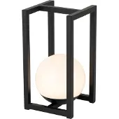 QAZQA Lampe de table d'extérieur noire avec LED rechargeable et capteur tactile - Nowi