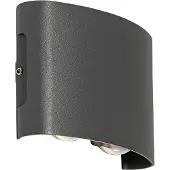 QAZQA Applique murale extérieure gris foncé avec LED 4 lumières IP54 - Silly