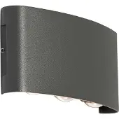 QAZQA Applique murale extérieure gris foncé avec LED 6 lumières IP54 - Silly