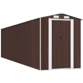vidaXL Abri de jardin 192x772x223 cm acier galvanisé brun foncé