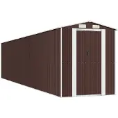 vidaXL Abri de jardin 192x938x223 cm acier galvanisé brun foncé