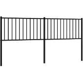 vidaXL Tête de lit de rechange en métal noir 180 cm