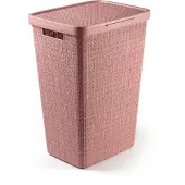 Curver Panier à linge en jute avec couvercle 58L Rose Dawn (58 l)