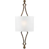 Elstead Lighting Applique murale Tilling, finition vieillie à paillettes dorées, 1xE27x60W, tissu, dimensions : 77,8 x 29,2 x 11,7 cm, IP20, Feiss