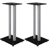 vidaXL Supports de haut-parleurs 2 pcs noir/argenté 2 piliers