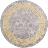 vidaXL Tapis lavable antidérapant φ120 cm gris