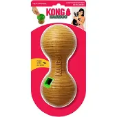 Kong 3x Bamboo Feeder Dumbbell M (8.5x20.5cm) (Jouet d’occupation pour chiens, Jouet distributeur de nourriture pour chiens)