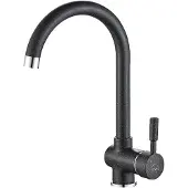 Laveo Robinet d'évier de cuisine noir LETE BQX_768D