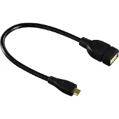 Hama Câble adaptateur USB 2.0, OTG, micro-B mâle - A femelle, 15 cm, noir