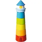 Haba Jeu de construction en bois Phare Arc-en-ciel - 8 pi ces (fabriqu en Allemagne)