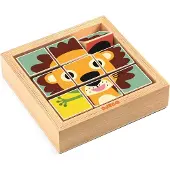 Djeco Wooden Block Puzzle Animals boîte à formes 2y+ 1 pcs