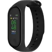 Denver BFH-240 - Traceur d'activité - Bandeau de fitness - Moniteur de fréquence cardiaque - Moniteur de pression artérielle - Compteur de distance - Podomètre - Noir