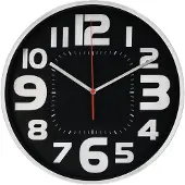 Hama 186382 Wanduhr Emotion 30cm geräuscharm silber/schwarz