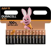 Duracell Piles AAA Alka Plus 12 Pièces