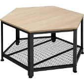 TecTake Table basse NORWICH Style Vintage 86,5x75x46,5cm - Bois clair industriel, Chêne Sonoma
