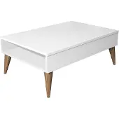 Skye Decor Table basse Woody Fashion | Mélaminé | Epaisseur 18mm | 90x34cm | Blanc