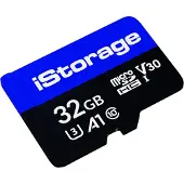 ISTORAGE microSD (1-Pack) (32 Go, microSDHC, U3, UHS-III), Carte mémoire, Bleu, Noir