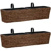 vidaXL Pots de fleurs 2 pcs jacinthe d'eau marron