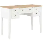 vidaXL Bureau blanc 109,5 x 45 x 77,5 cm bois