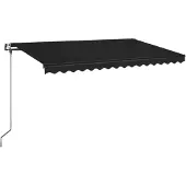 vidaXL Store automatique avec LED & capteur de vent 450x350 cm Anthracite