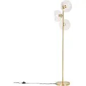 QAZQA Lampadaire Art Déco doré avec verre 3 lumières - Ayesha