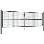 vidaXL Portail en maille de jardin Acier galvanisé 400 x 175 cm Gris