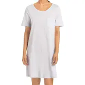 Hanro Chemise de nuit ' Cotton Deluxe 90cm ' bleu clair