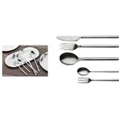 Esmeyer Cuillère à café "Silke", set de 12, en acier inoxydable 18/0 poli, lavable au lave-vaisselle, Couverts, Argent